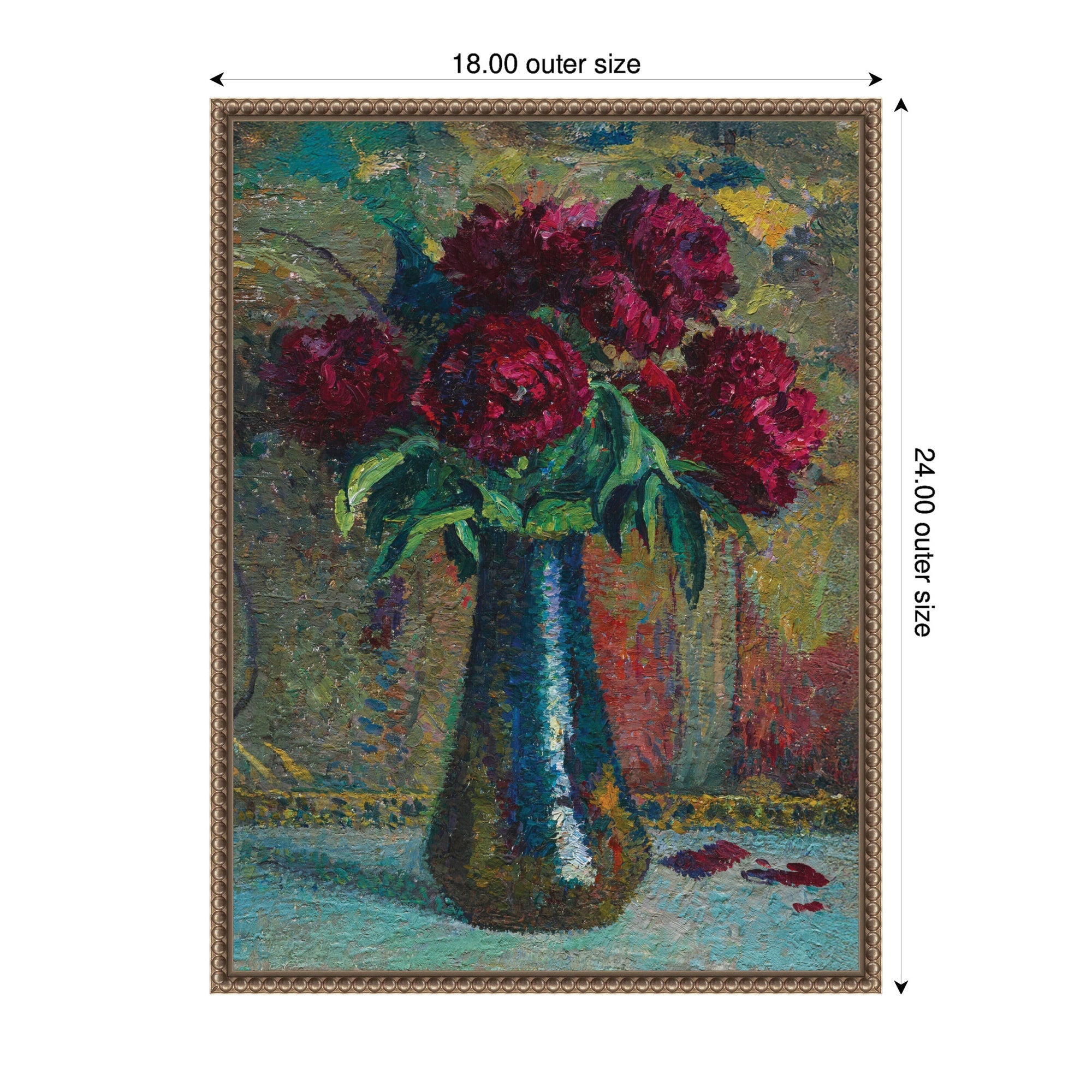 Pivoines rouges dans un vase Dalpayrat by Henri Martin framed canvas print