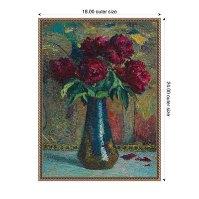 Pivoines rouges dans un vase Dalpayrat by Henri Martin framed canvas print