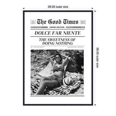 The Good Times Newspaper Dolce Far Niente by Honey Island Studio Framed Canvas Wall Art Print