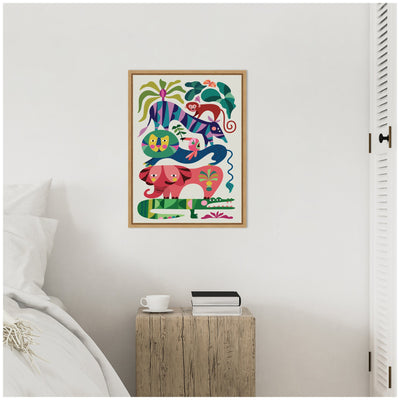 Sylvie Safari Animals Framed Canvas by Rachel Lee