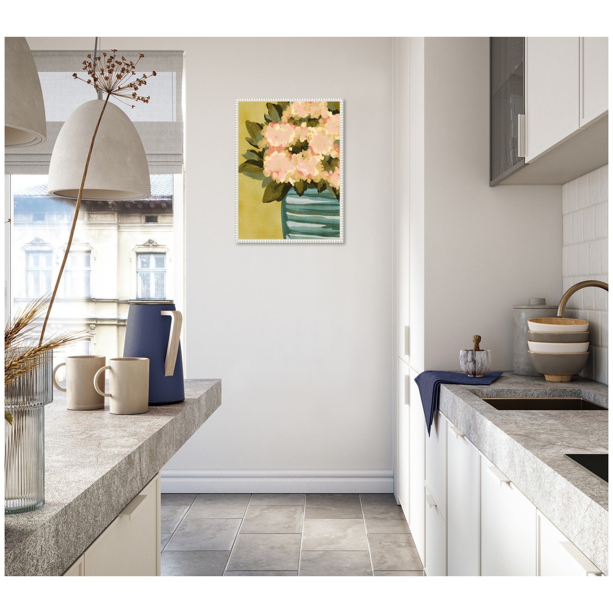 Sylvie Blush Blossoms Framed Canvas