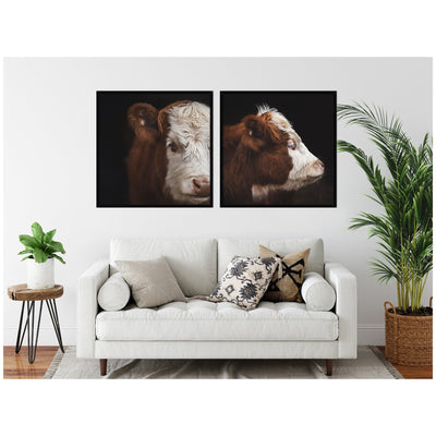 Cow Close 2 Piece Framed Wall Art Print Set by Emiko and Mark Franzen F2 Images