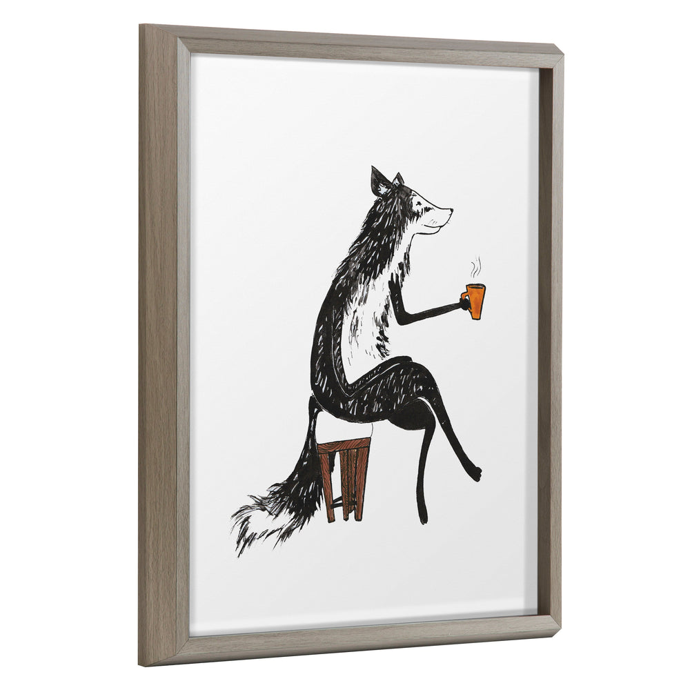 Blake Fox Orange Coffee Cup Framed Printed Glass by Viola Kreczmer by kateandlaurel - main product image for Resin Society