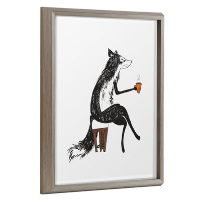 Blake Fox Orange Coffee Cup Framed Printed Glass by Viola Kreczmer by kateandlaurel - main product image for Resin Society