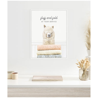 Sylvie Alpaca Fluff and Fold Framed Canvas by Amy Peterson