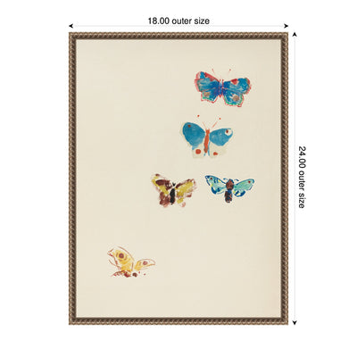 Five Butterflies 1912 Odilion Redon by Nostalgia Prints Framed Canvas Wall Art Print