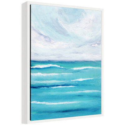 Sylvie Evening Ocean Waves Framed Canvas by Nikita Jariwala