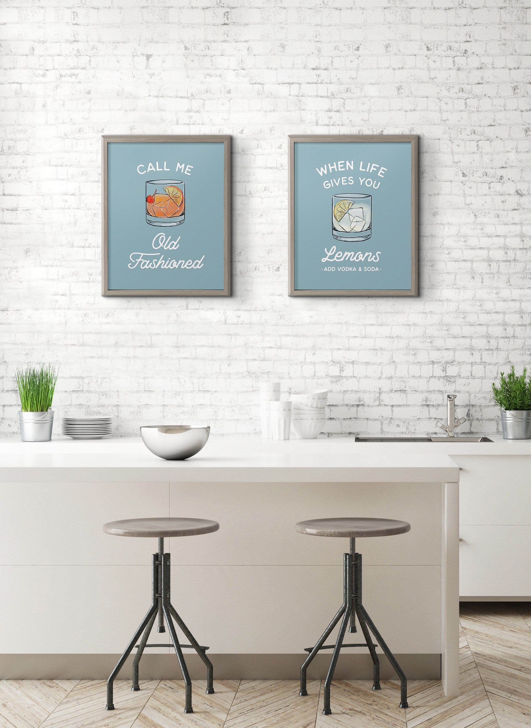 Blake When Life Gives You Lemons Blue Framed Printed Glass by kateandlaurel - product image 8 for Resin Society