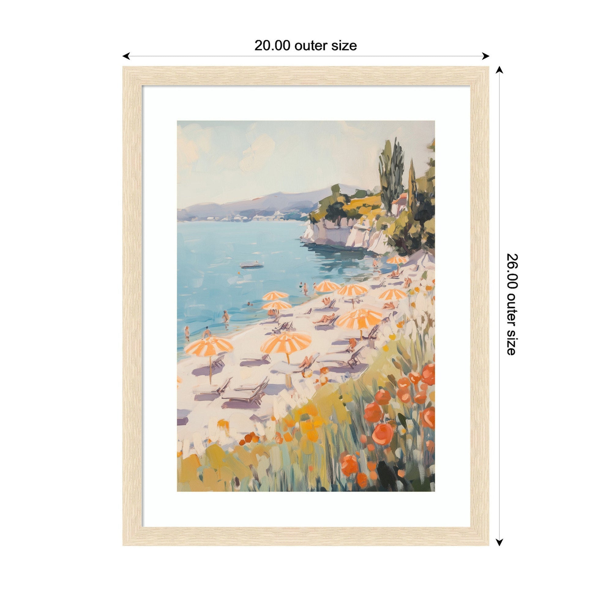 Sunny Beach Day by Melloi Art Prints Framed Wall Art Print