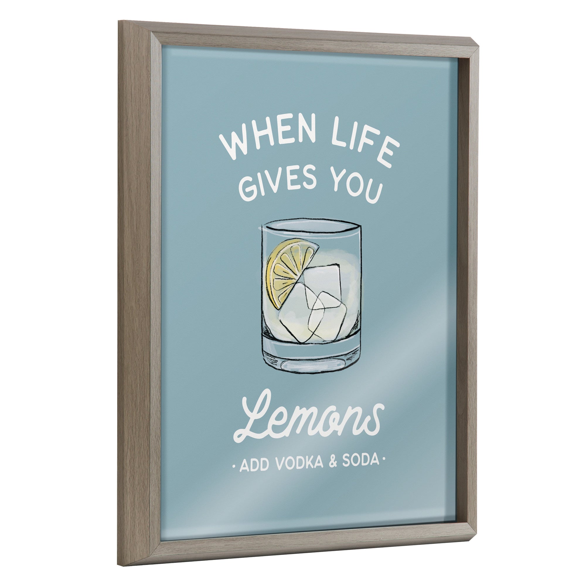 Blake When Life Gives You Lemons Blue Framed Printed Glass by The by kateandlaurel - main product image for Resin Society