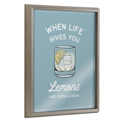Blake When Life Gives You Lemons Blue Framed Printed Glass by The by kateandlaurel - main product image for Resin Society