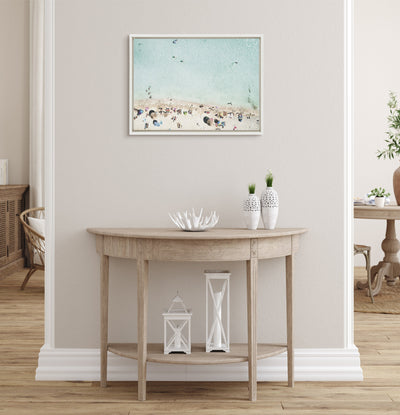 Sylvie Turquoise Beach from Above Framed Canvas
