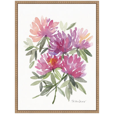 Sylvie Abstract Watercolor Pink Floral Framed Canvas by Patricia Shaw