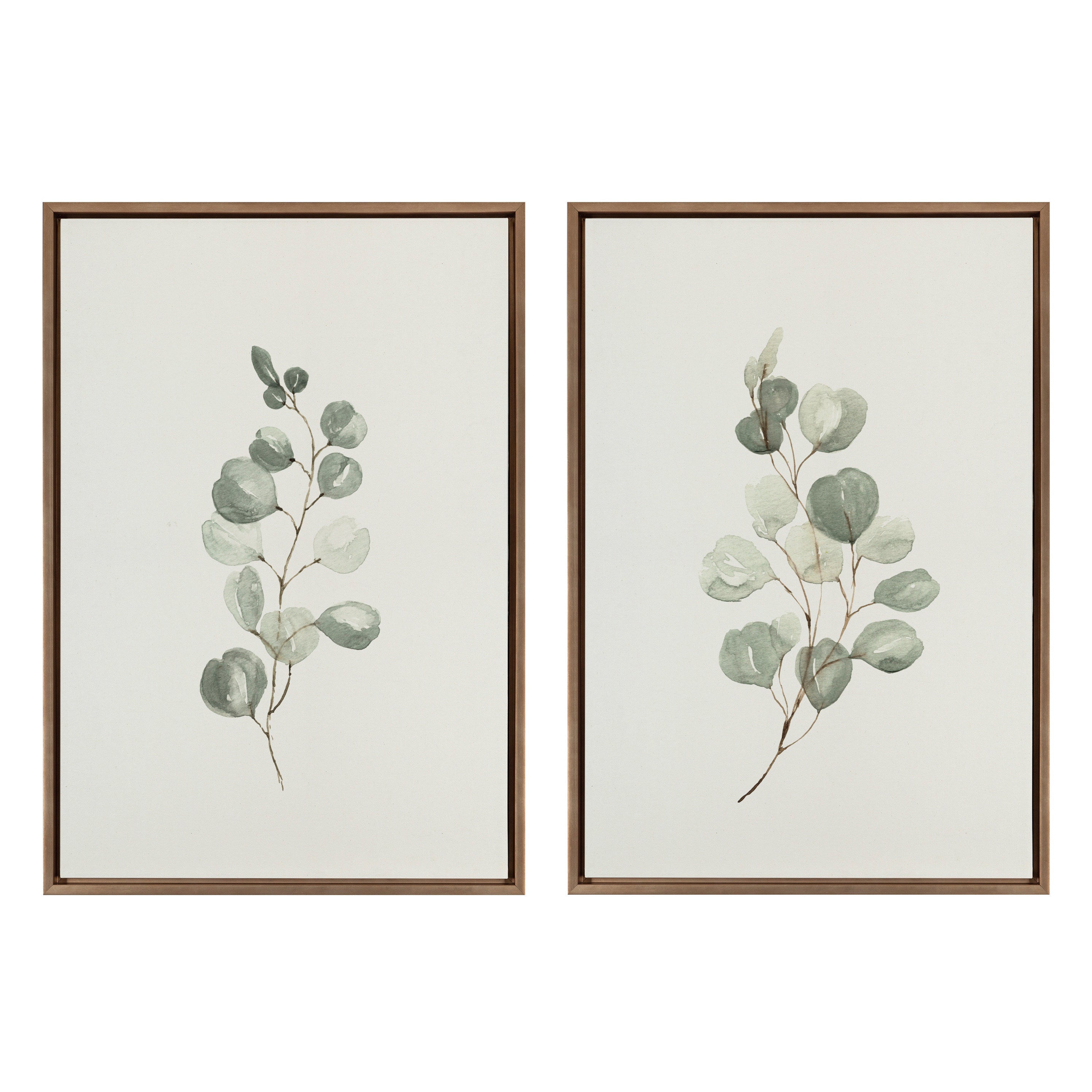 Sylvie Eucalyptus Framed Canvas Set by Maja Mitrovic
