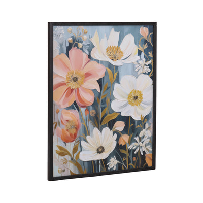 Framed artwork of soft muted neutral boho flowers titled Gallery Boho Flowers in Muted Neutrals by The Creative Bunch Studio