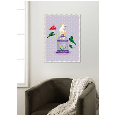 Cockatoo and Anthuriums by Lucia Gianello Framed Canvas Wall Art Print