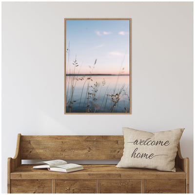 Sylvie Serene Sunset Lake Landscape Framed Canvas by Patricia Hasz