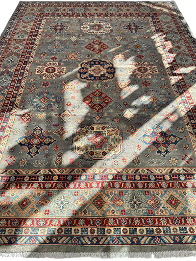 Hand-Knotted Afghani Kazak Wool Rug 8’11” x 11’10” by Rugistan - product image 2 for Resin Society