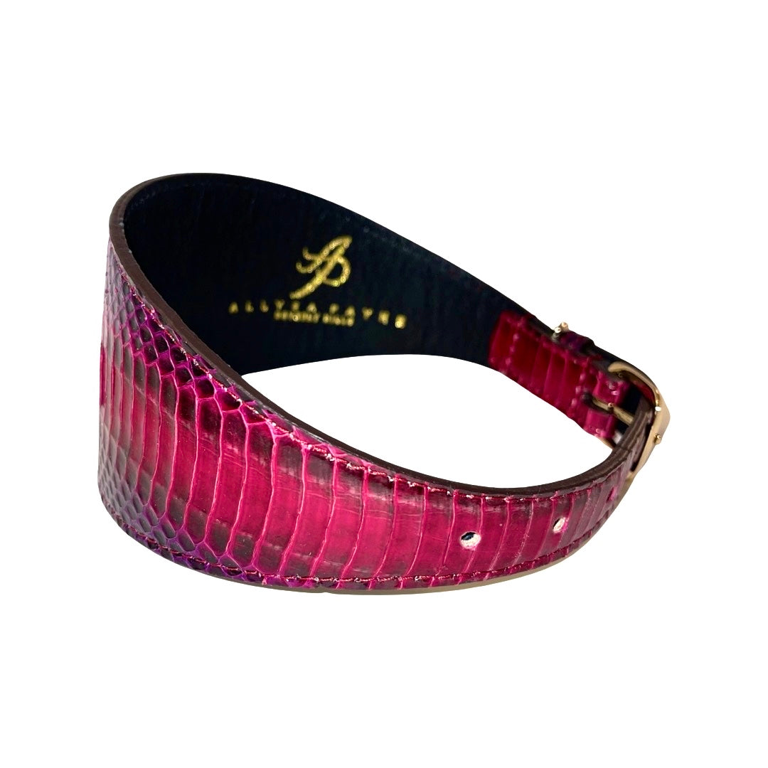 Ruby Red & Purple Snake 3” Wide Style Collar