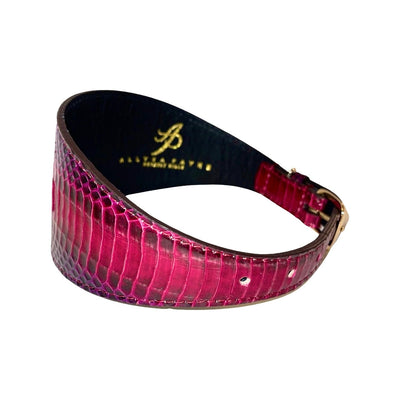 Ruby Red & Purple Snake 3” Wide Style Collar