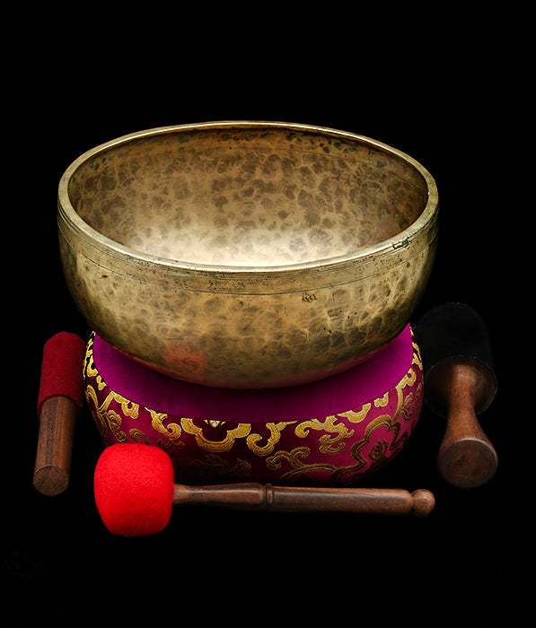 Antique Jambati Singing Bowl D3 143Hz 10 3/4" A16118 by Bodhisattva Trading Company - main product image for Resin Society