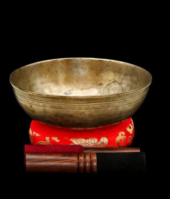 Antique Manipuri Singing Bowl D#3 155Hz 8 1/4" A16137 by Bodhisattva Trading Company - main product image for Resin Society