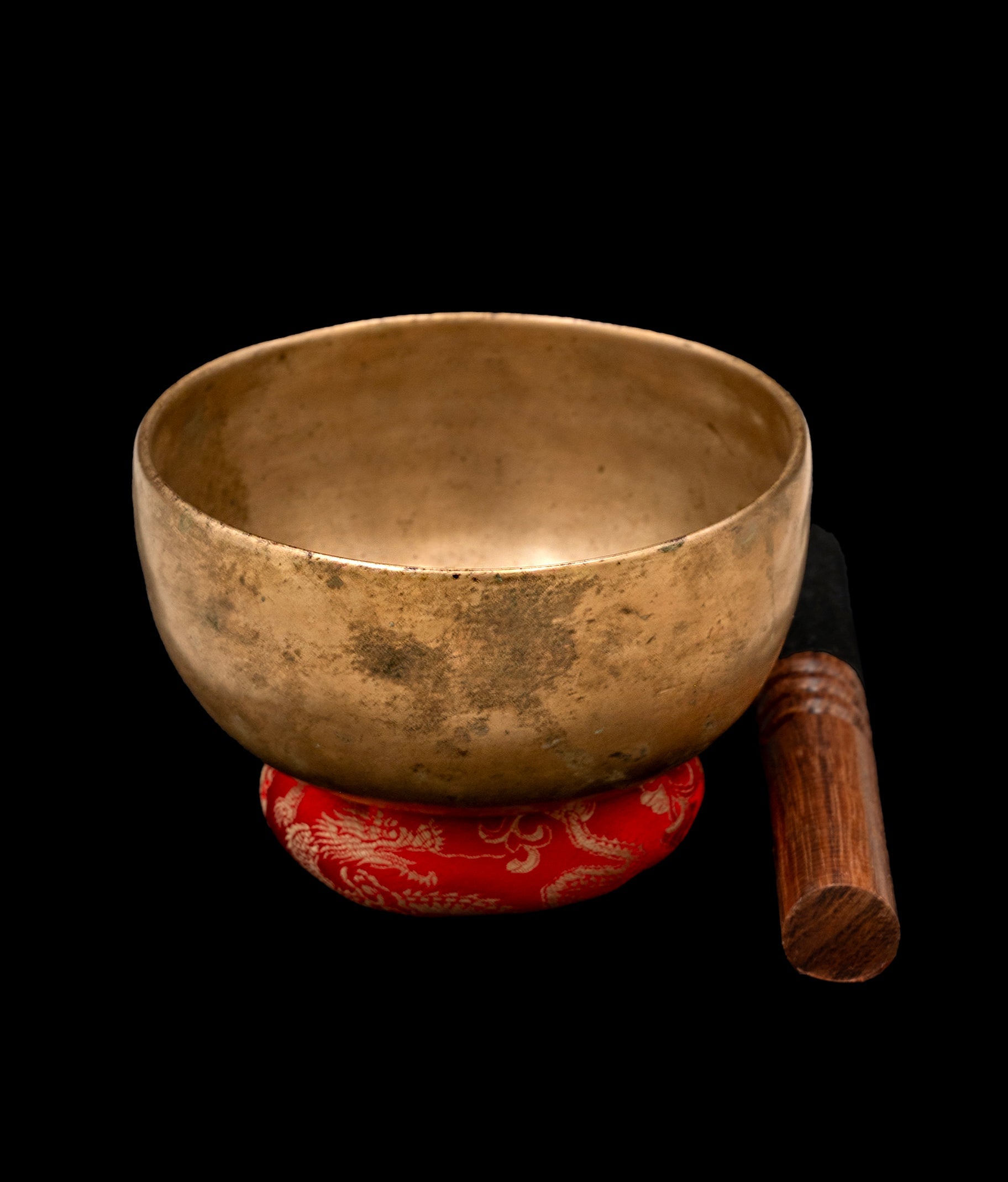 Antique Cup Thadobati Singing Bowl, 4.75 inch diameter, bronze finish