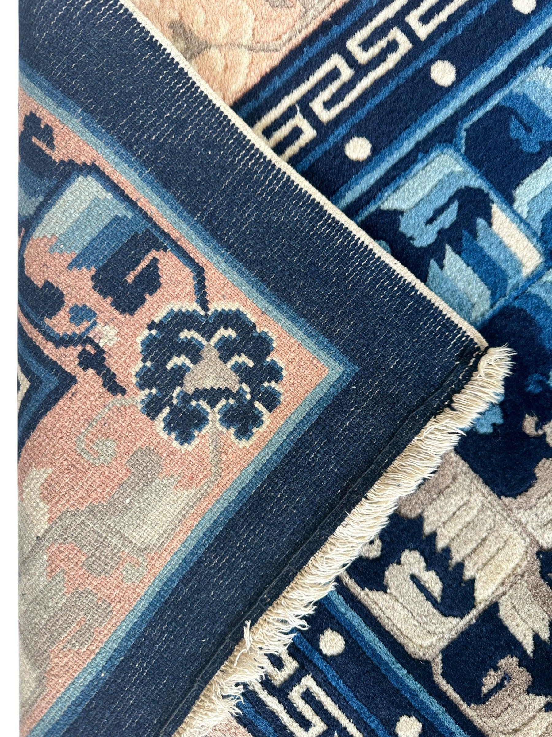Hand-Knotted Antique Chinese Peking Wool Rug – 5’6” x 7’6” – Full Pile by Rugistan - product image 9 for Resin Society
