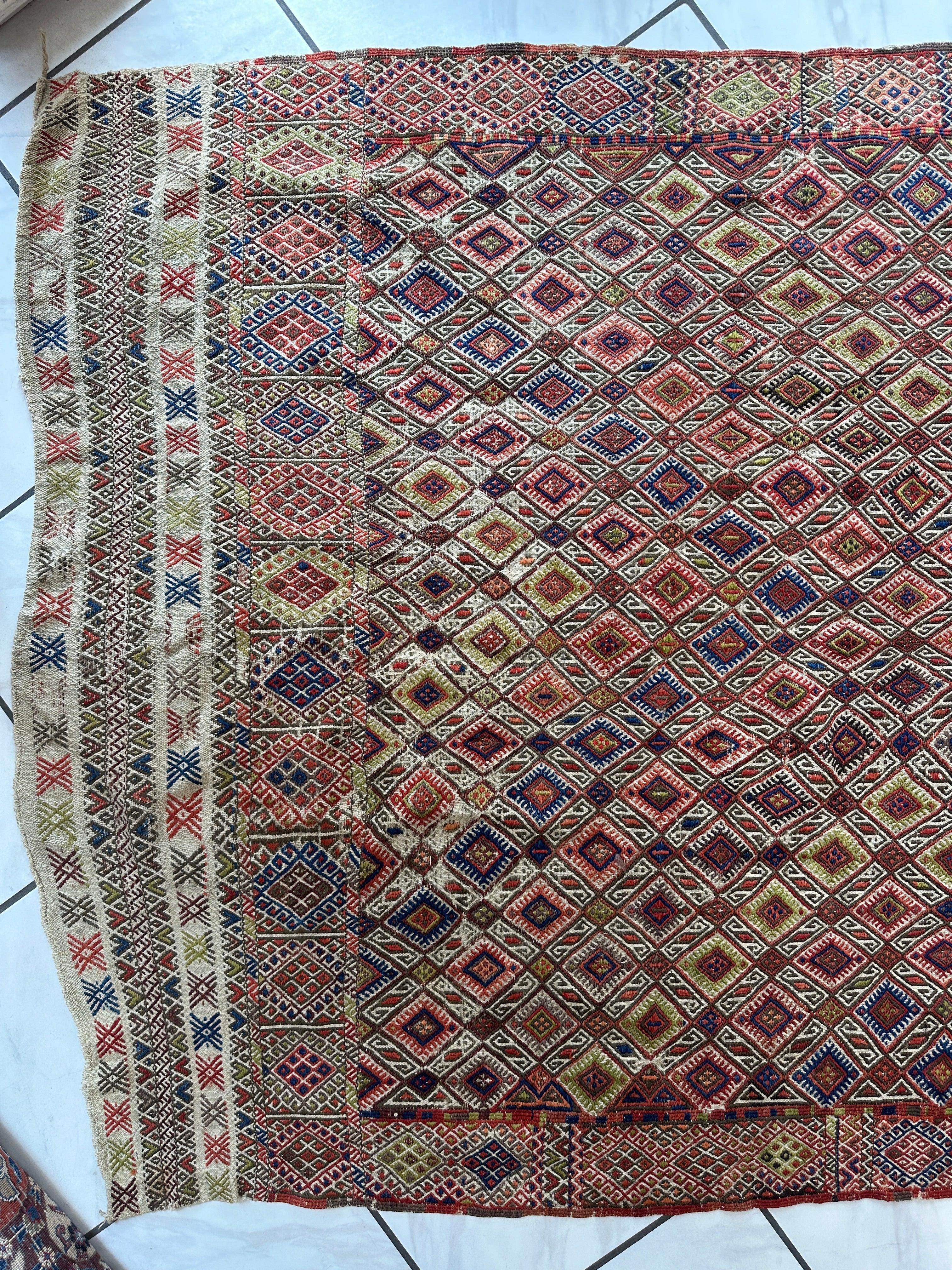 Antique Turkish Jajim Wool Rug 5’6” x 14’5” by Rugistan - product image 11 for Resin Society