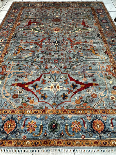 Hand-Knotted Trasitional Serapi Ghazni Wool Rug – 9’1” x 12’ – by Rugistan - product image 3 for Resin Society