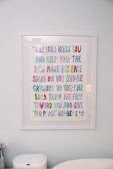 Numbers 6: 24-26 Pink Bible Verse Fine Art Print