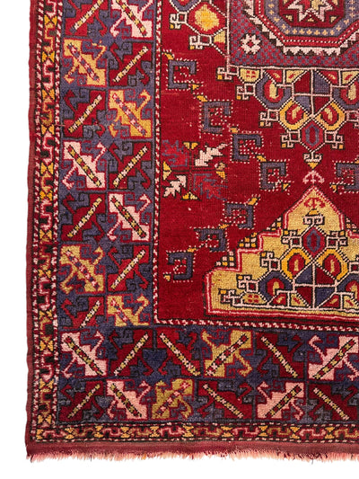 Dezgiri Anatolian Tribal Wool Rug – 5’x8’– Hand-Knotted Red Medallion by Rugistan - product image 6 for Resin Society