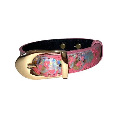 XS/S 7”-14” Bubblegum Pink/Gold/Silver Art Deco Custom Snake by Allysa Payne Beverly Hills - main product image for Resin Society