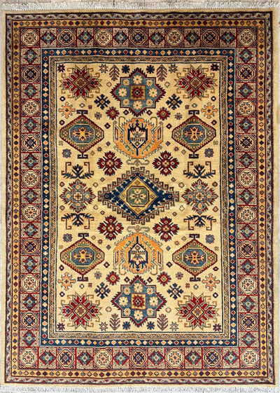 Fine Hand Knotted Afghani Super Kazak Rug 5 x 7 by Rugistan - product image 2 for Resin Society