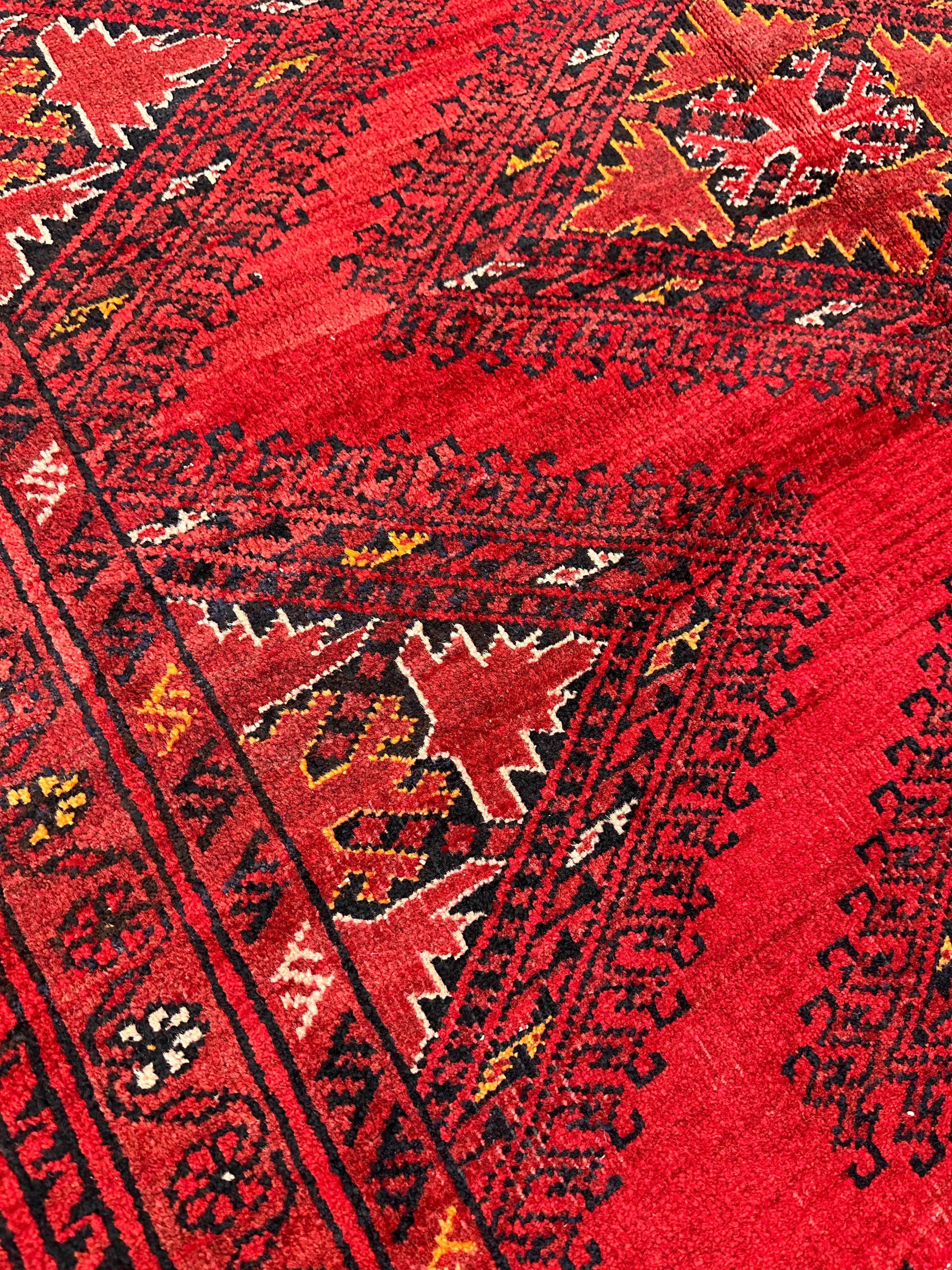 Hand-Knotted Afghan Turkoman Waziri Wool Rug – 6'9" x 9'6" – Vintage by Rugistan - product image 3 for Resin Society