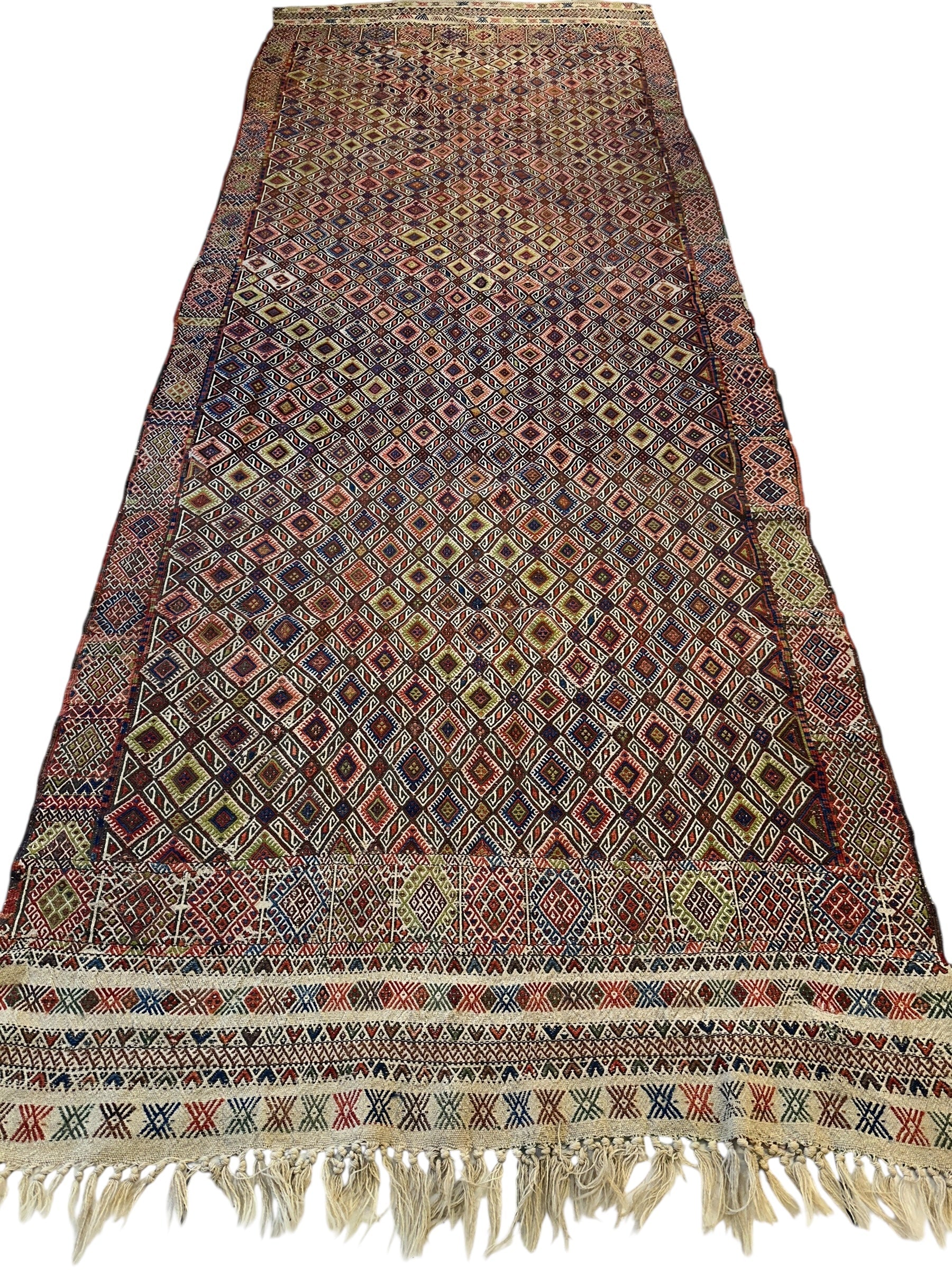 Antique Turkish Jajim Wool Rug 5’6” x 14’5” by Rugistan - product image 3 for Resin Society