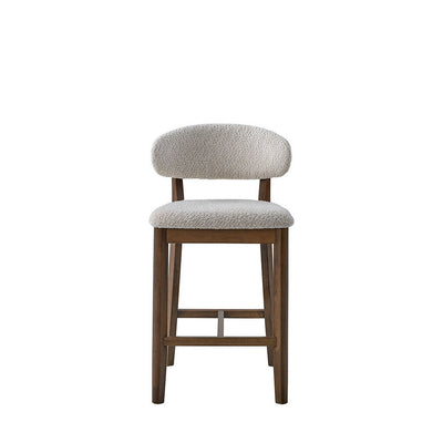 ACTU Counter Stools Set of 2, 26” Upholstered Bar Stools, Solid Wood, Mid-Century Modern