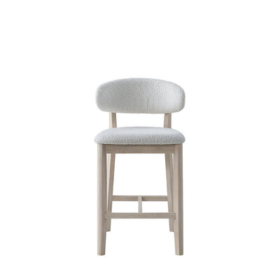 ACTU Counter Stools Set of 2, 26” Upholstered Bar Stools, Solid Wood, Mid-Century Modern