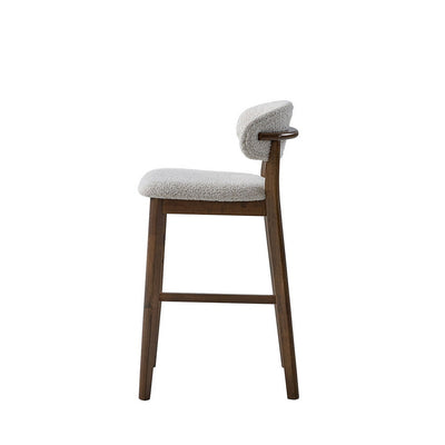 ACTU Bar Stools Set of 2, 30” Upholstered Bar Height Stools, Solid Wood, Mid-Century Modern