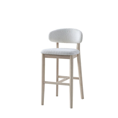 ACTU Bar Stools Set of 2, 30” Upholstered Bar Height Stools, Solid Wood, Mid-Century Modern
