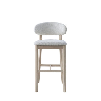ACTU Bar Stools Set of 2, 30” Upholstered Bar Height Stools, Solid Wood, Mid-Century Modern
