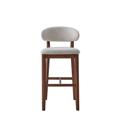 ACTU Bar Stools Set of 2, 30” Upholstered Bar Height Stools, Solid Wood, Mid-Century Modern