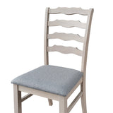 ACTU Farmhouse Dining Table Set with Upholstered Chairs for 4–6