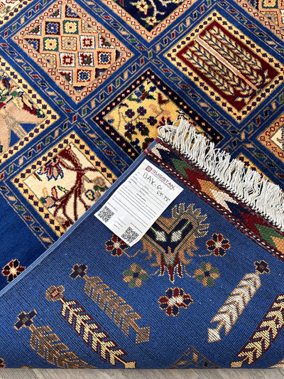 6'9″ x 10' Hand-Knotted Afghani Bakhtiari Wool Rug – Persian Garden by Rugistan - product image 6 for Resin Society
