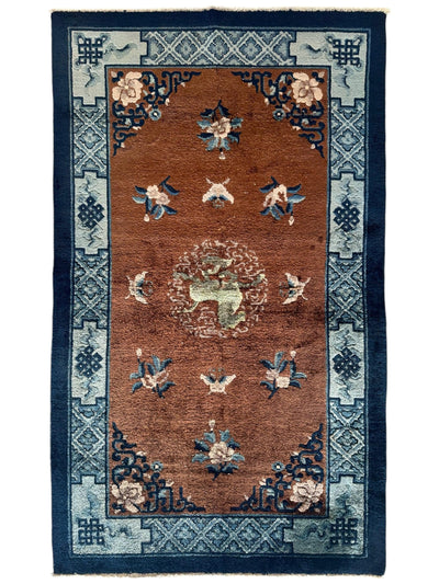 Hand-Knotted Chinese Silk Peking Rug – 3’ x 5’ – Luxurious Floral Design by Rugistan - main product image for Resin Society