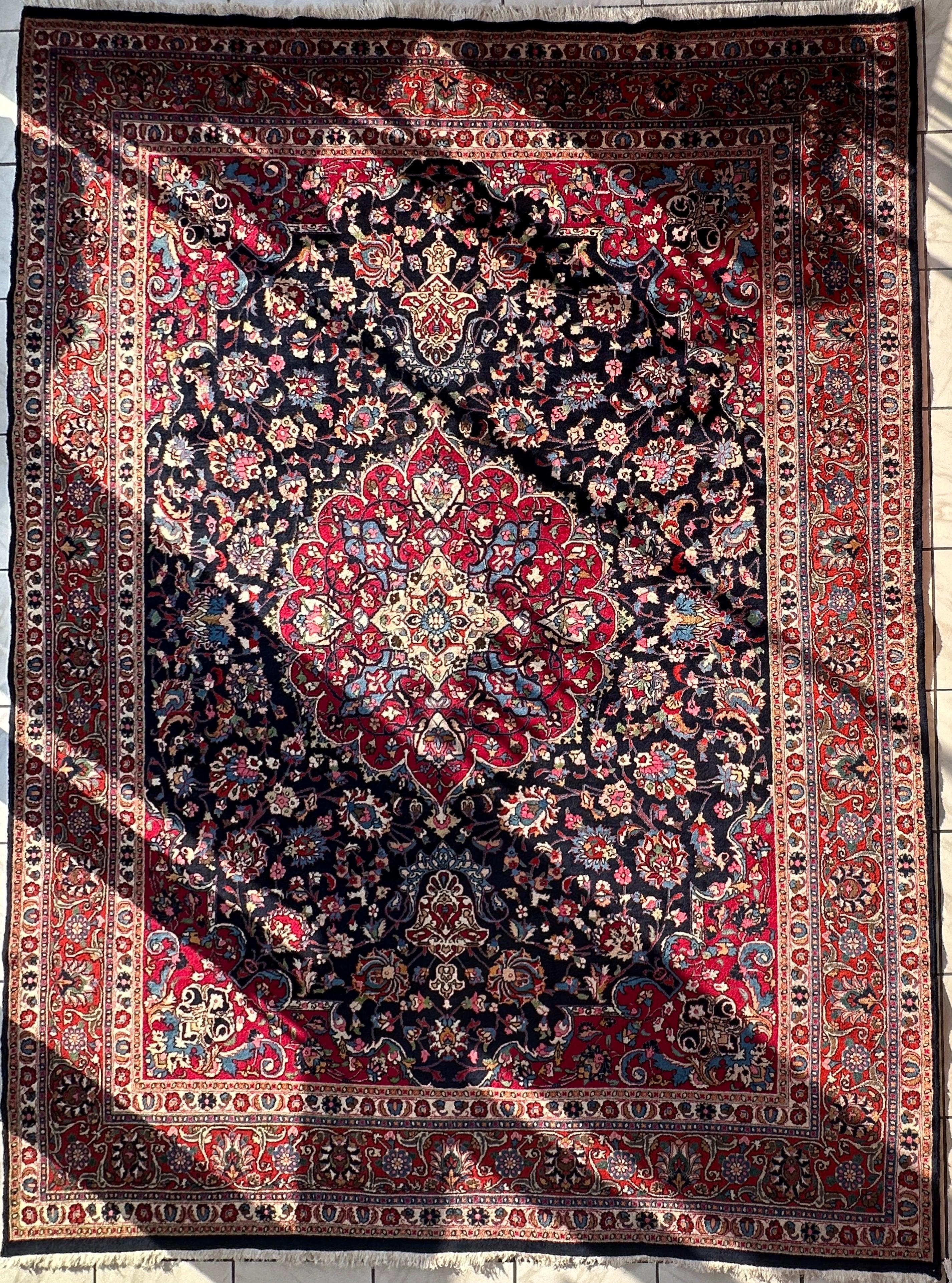 Persian Mashhad Hand Knotted Wool Area Rug 9’9” x 13’3” by Rugistan - product image 3 for Resin Society