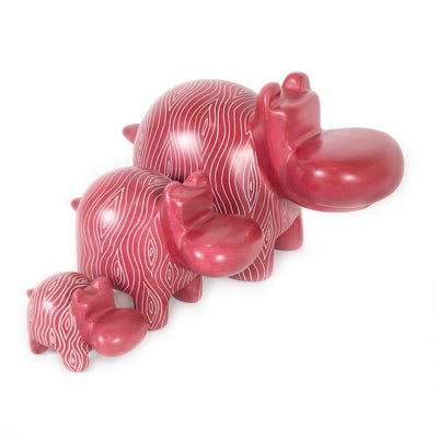 Rosé Hippo - Soapstone by Mbare Ltd - main product image for Resin Society