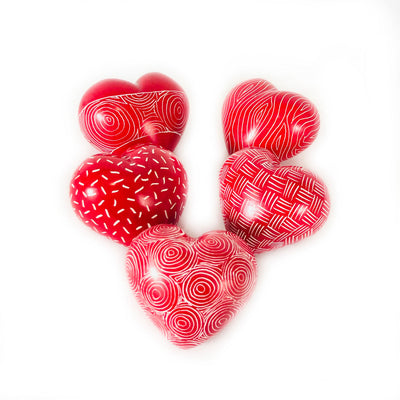 Red Stone Loving Hearts - set of 5 by Mbare Ltd - product image 3 for Resin Society