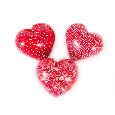 Red Stone Loving Hearts - set of 5 by Mbare Ltd - product image 2 for Resin Society