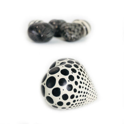 Black + White Graphic Stone Hearts - set of 5 by Mbare Ltd - product image 2 for Resin Society
